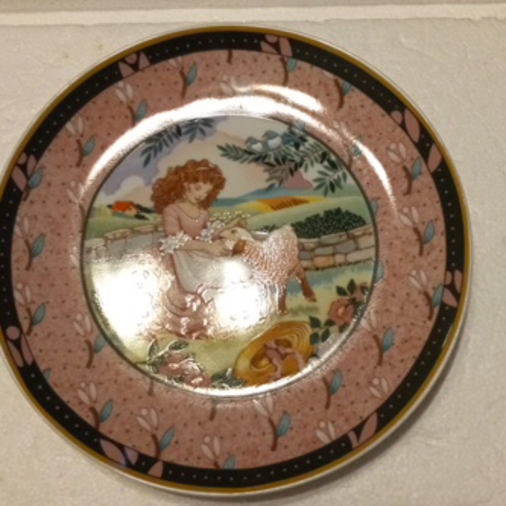 😊heinrich Villeroy & Bosh Plate " Mary Had A Little Lamb" 22-H18-8-3 Plate
